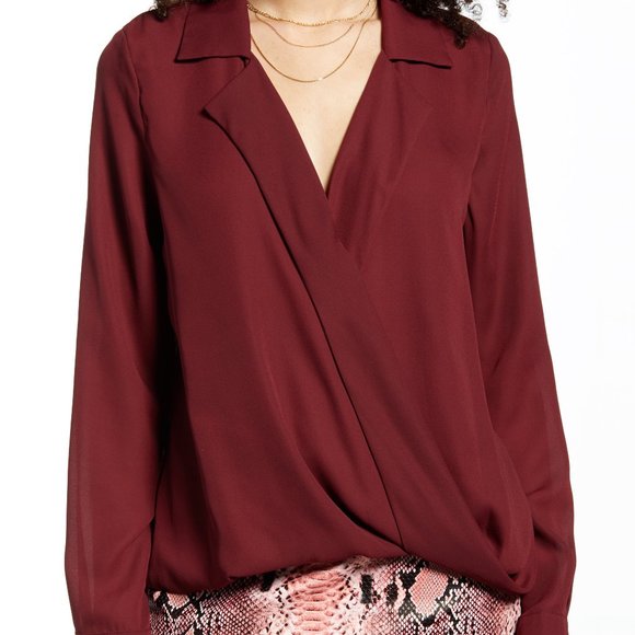 Endless Rose Tops - Endless Rose Womens Long Sleeve V-Neck Wrap Top Purple..MSRP $78
